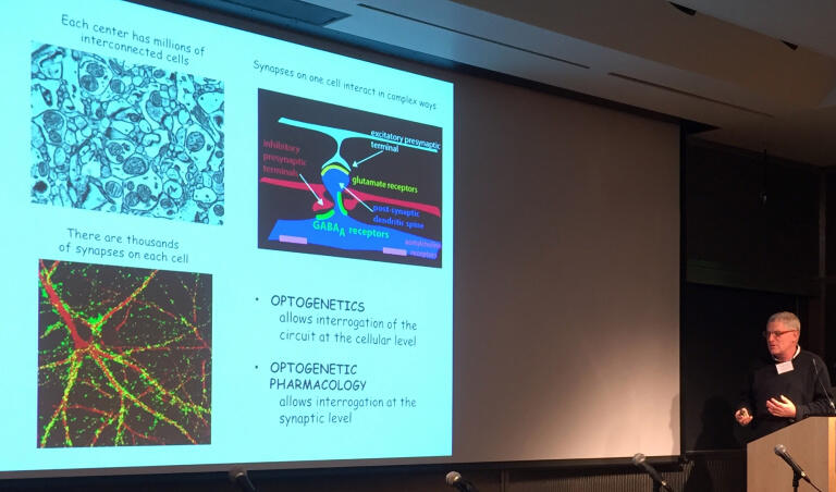 Richard Kramer talking about light-activated antagonists (optogenetic pharmacology) at BayBRAIN Industry Day, November 2015.